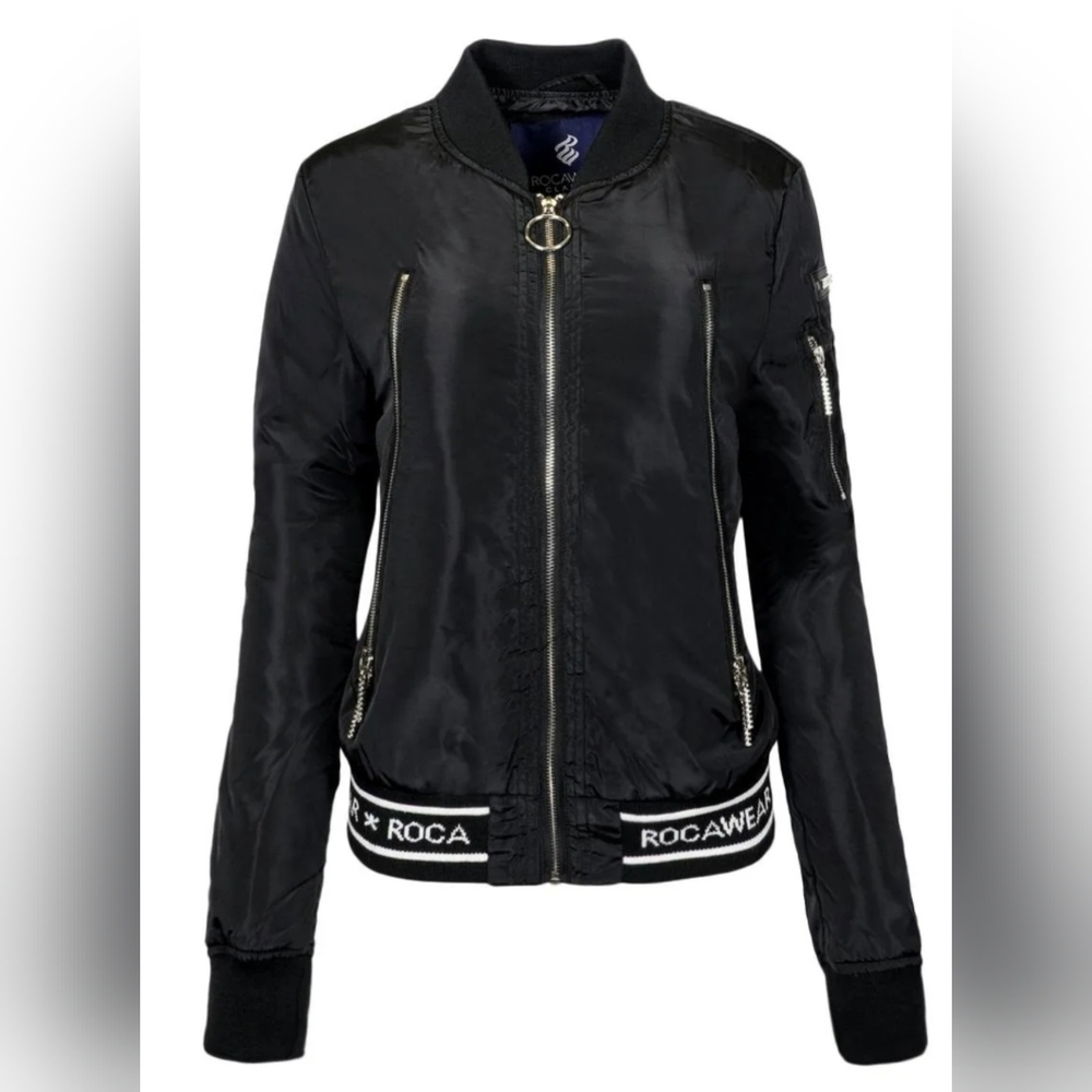 Rocawear Women's Logo Bomber Jacket Black